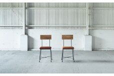 【9月30日〆飛騨牛が抽選で当たる】 SK CHAIR -本革- ダークブラウン チェア 椅子 イス いす アイアン スチール アンティーク レトロ インテリア モダン シンプル スタイリッシュ 鉄製 SIKAKU 岐阜県 大垣市