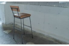 【9月30日〆飛騨牛が抽選で当たる】SK COYNTER CHAIR -本革- ダークブラウン チェア 椅子 イス いす 家具  レザー ブラウン アイアン スチール アンティーク レトロ インテリア モダン シンプル スタイリッシュ 鉄製 SIKAKU 岐阜県 大垣市