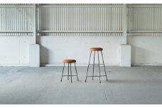 アイアン スツール 本革 HIGH SK STOOL BROWN  サイズ スツール 丸 椅子 イス いす ハイスツール キッチンスツール 家具 アイアン スチール アンティーク レトロ インテリア シンプル 鉄製 SIKAKU 岐阜県 大垣市