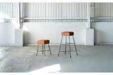 【9月30日〆飛騨牛が抽選で当たる】 LOAF STOOL BROWN HIGH サイズ スツール 椅子 イス いす 家具 本革 アイアン スチール アンティーク レトロ インテリア モダン シンプル スタイリッシュ 鉄製 SIKAKU 岐阜県 大垣市
