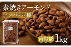 【3回定期便】素焼き アーモンド 1kg（1kg × 1袋）ノンパレル種 ロースト 焙煎 食塩不使用 食用油不使用  防災食品 防災用 非常食 保存食 備蓄食 岐阜県 大垣市