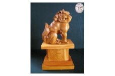 【数量限定】飛騨一位一刀彫 狛犬 吽形 | 伝統工芸品 いちい イチイ 一位一刀彫 一位一刀 一刀彫 工芸品 縁起物 品 置物 木彫り 飛騨高山 吉野彫刻所 MC048