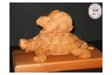 【数量限定】飛騨一位一刀彫 負けないうさぎ（小）| 伝統工芸品 いちい イチイ 一位一刀彫 一位一刀 一刀彫 工芸品 縁起物 品 置物 木彫り 飛騨高山 吉野彫刻所 MC037