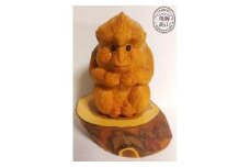 【数量限定】飛騨一位一刀彫 子猿 | 伝統工芸 いちい イチイ 一位一刀彫 一位一刀 一刀彫 工芸品 縁起物 品 置物  木彫り 飛騨高山 吉野彫刻 MC011