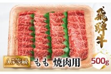 A5等級 飛騨牛 もも 焼肉用 500g | モモ肉 和牛 国産 バーベキュー キャンプ 一頭買 化粧箱入り 飛騨高山 肉の匠家 BV010