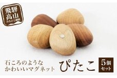 ぴたこ5個セット | マグネット 木製  冷蔵庫  プレゼント 雉子舎 AP011