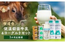 ＜牧成舎＞ 定期便3回 飛騨の牛乳屋のこだわり 牛乳＆ヨーグルトお届けセット（3か月）| 飲むヨーグルト 飛騨高山 乳製品   DF116