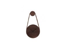 ペデルクロック WN／本革ブラウン時計 掛け時計 飛騨の家具 飛騨家具 木馬舎 AY048