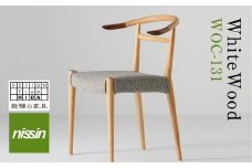 飛騨の家具 WhiteWood WOC-131 ナラ材  nissin | 張地が選べる セミアームチェア ダイニングチェア 肘 食卓 モダン イエロー グレー 布張り 木製 天然木 シンプル おしゃれ 人気 おすすめ 新生活 一人暮らし 国産 飛騨高山 日進木工 BW038