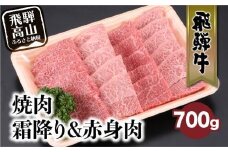 飛騨牛 みすじ ウデ 焼肉 700g 盛り合わせ ( 赤身 & 霜降り ) 牛 黒毛和牛 国産牛 肉 バーベキュー キャンプ 飛騨高山 ブランド牛 飛騨牛のこもり FC003