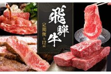【飛騨牛 定期便】＜全12回＞ 毎月届く 計6.85kg | 肉 牛肉 お楽しみ 焼肉 すき焼き ステーキ しゃぶしゃぶ 食べ比べ 焼き肉 やきにく すき焼 すきやき サーロイン サイコロ ランプ 赤身 和牛 黒毛和牛 岐阜 高山 BBQ 人気 おすすめ 飛騨高山 ZZ010