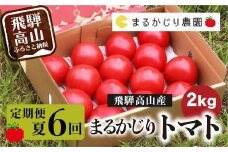 【2025年予約受付】【定期便 3ヶ月】＜全6回（8～10月 毎月2回）飛騨高山産 トマト 『麗月』 2kg | とまと tomato 産地直送 夏 野菜 飛騨高山 まるかじり農園 FW103