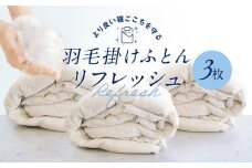 羽毛掛け布団リフレッシュ3枚　専用袋に入れて送るだけ　ゆすぎたっぷりで洗います　アドバンス飛騨　MX003