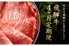 満喫飛騨牛4ヶ月定期便（全4回）牛肉 しゃぶしゃぶ すき焼き ステーキ 切り落とし 飛騨牛のこもり FC104