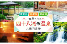 入浴・食事・リラクゼーション・岩盤浴・キャンプ(バンガロー)共通利用券【四十八滝温泉しぶきの湯＋キャンプ場】飛騨国府観光株式会社 EL001