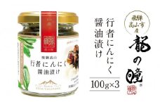 飛騨高山の山菜 行者にんにく醤油漬け100g×3個 | にんにく 行者ニンニク 山菜 希少 漬け 醤油 うまい コク 食欲増進 おいしい ごはんのお供 飛騨高山 株式会社龍の瞳 ML023