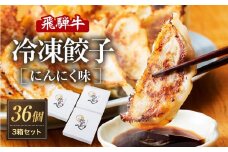 飛騨牛冷凍餃子 3箱セット（にんにく味）| 餃子の合計はたっぷり36個！ おいしく焼ける調理説明書付き 餃子 飛騨牛 おいしい 簡単 人気 飛騨高山 餃子工房らん NL003