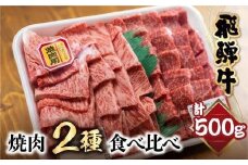 【11月発送】飛騨牛 焼肉 2種食べ比べ 500g（ロース200g もも300g）| 和牛 黒毛和牛 ブランド牛 バーベキュー キャンプ 牛肉 ロース もも 焼肉セット 肉 お肉 お取り寄せ 飛騨高山 山武商店 LZ003VC11