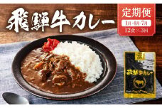 【期間限定】飛騨牛カレー 36袋(12袋x3回)  定期便 3回【1月・4月・7月】 | 訳あり 飛騨牛 肉 牛 カレー ビーフカレー 簡易包装 レトルトカレー ご当地カレー 人気 おすすめ ふるさと清見21 DC103