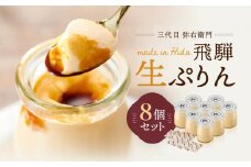 「三代目　弥右衛門」飛騨生ぷりん（90g×8個入り）| プリン 生プリン 洋菓子 スイーツ もみじたまご 濃厚 岐阜県産牛乳 株式会社ステキクリエーション NJ002