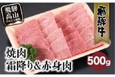 【12月配送】飛騨牛 みすじ ウデ 焼肉 500g 盛り合わせ ( 赤身 & 霜降り ) 牛 黒毛和牛 国産牛 肉 発送時期が選べる 飛騨高山 飛騨牛のこもり FC032VC12