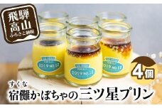 宿儺カボチャの三ツ星プリン 4個セット | プリン 宿儺かぼちゃ かぼちゃ 南瓜 三ツ星 お菓子 おやつ 手土産 ギフト プレゼント 飛騨高山 GV001VC13