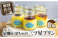 宿儺カボチャの三ツ星プリン 8個セット | 宿儺カボチャ プリン かぼちゃプリン 三ツ星 お菓子 おやつ 手土産 ギフト プレゼント 飛騨高山 GV003VC13