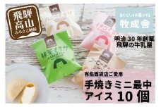 【12月配送】＜牧成舎＞飛騨の牛乳屋が作る、ミルクの旨味たっぷり 手焼ミニ最中アイスクリーム （10個セット）  | 発送時期が選べる 年内発送 デザート 牧場 アイス 人気 おいしい 牛乳 ギフト プレゼント DF020VC12