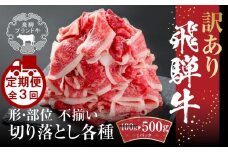 【定期便】全3回 飛騨牛 切り落とし | 訳あり 肉 お肉 切り落とし 薄切り すき焼き すきやき 黒毛和牛 和牛 牛肉  飛騨高山ミート MZ110
