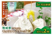 【3か月定期便】牧成舎のフレッシュモッツァレラチーズ2個 (有)牧成舎 DF220