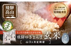 【定期便 3ヶ月】（全3回）【定期便 3ヶ月】飛騨ゆきまんま 玄米 5kg 特別栽培米 岐阜県産 令和７年産 新米 | 特別栽培米 ゆきまんま 特別優秀賞 飛騨高山 まんま農場 LT101