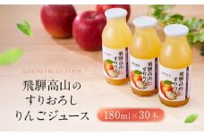 飛騨高山のすりおろし りんごジュース 180ml瓶×30本 | すりおろし果汁 飛騨りんご リンゴ 林檎 果樹園 じゅーす 飛騨高山 小絲果樹園 SH006