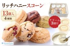 【いろんな味のスコーンが楽しめる】 リッチハニースコーンセット（クリーム付き） 洋菓子 焼菓子 個包装 多治見市/famfam [TAK004]