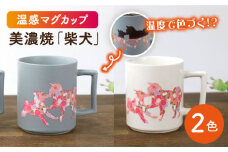 【温度で変化する】【美濃焼】 温感 犬 マグカップ （2個） 『 柴犬 』 ニューボン ＆ マットライトグレー 【丸モ高木陶器】 ≪多治見市≫ 食器 コーヒーカップ [TBA071]