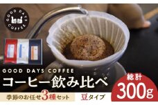 ＜スペシャルティコーヒー専門店＞ コーヒー豆 産地 飲み比べ 3種セット（豆） 珈琲 カフェ ドリップ 多治見市 / GOOD DAYS COFFEE [TCG001]
