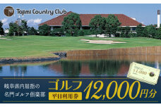 ゴルフ 平日利用券 12,000円分 チケット ゴルフ場 岐阜 多治見市/多治見カントリークラブ [TCC004]