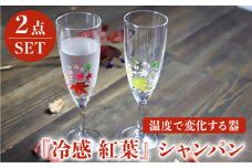 温度で変化する 器 シャンパン ぺアセット 『冷感 紅葉』【丸モ高木陶器】 [TBA131]