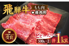 【 飛騨牛 】 焼肉 用 もも 肉 1kg   牛肉 国産 ブランド牛 和牛 多治見市/肉のひぐち  [TDC004]