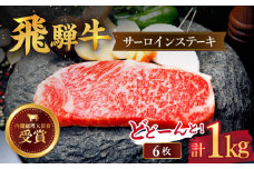 【飛騨牛】サーロイン ステーキ 1kg （6枚）  国産 ブランド牛 和牛 多治見市/肉のひぐち  [TDC007]
