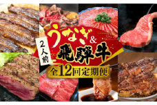【全12回定期便】うなぎと飛騨牛 スタミナがつん！ 贅沢 うな牛 定期便 2人前 ステーキ 鰻 高級 / 多治見市ふるさと納税 [TDA007]