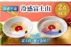 【美濃焼】 温度で変化する 酒器 平盃 ペアセット  『冷感富士山』 【丸モ高木陶器】  [TBA146]
