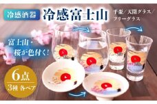 温度で変化する器 『冷感 富士山』 3種 セット 【丸モ高木陶器】  [TBA149]