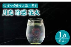 温度で変化する器 × 蓄光『月光 冷感 花火』【丸モ高木陶器】 グラス 酒器 贈答  [TBA152]