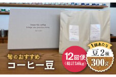 【12回定期便】 こだわりの自家焙煎 コーヒー豆 2種 計300g 珈琲 飲み比べ ギフト 多治見市 / Jikan ryoko [TDR006]