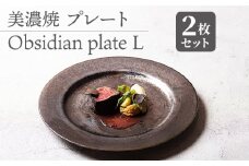 【美濃焼】 プレートL 2枚セット Obsidian plate L pair set  食器 器 うつわ 多治見市/柴田商店  [TAL075]