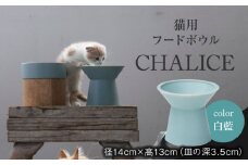 【美濃焼】 ネコ用 フードボウル CHALICE / food bowl （ shiraai 白藍 ）  / &CAT  ペット用 ペット用品 ボウル 多治見市/アペックスハート [TAB011] 