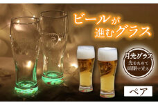 ビールが進む グラス ペア 〈多治見西高等学校美術部デザイン〉 光るグラス ビアグラス コップ 多治見市/片岡ケース製作所 [TAH009]