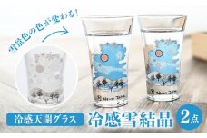 温度で変化する器 グラス 天開 ペアセット 『冷感雪結晶』 【丸モ高木陶器】 食器 グラス ギフト [TBA192]