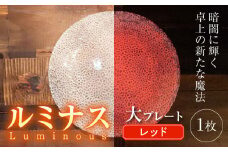 ルミナスシリーズ プレート (大) レッド 【暗闇に輝く、卓上の新たな魔法】 多治見市 / 丸モ高木陶器 ガラス 皿 食器 [TBA216]
