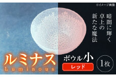 ルミナスシリーズ ボウル (小) レッド 【暗闇に輝く、卓上の新たな魔法】 多治見市 / 丸モ高木陶器 ガラス 深皿 食器 化粧箱入り [TBA219]